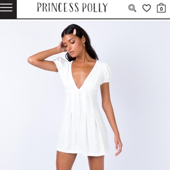 PRINCESS POLLY ALIBI MINI DRESS WHITE - Picture 2 of 5